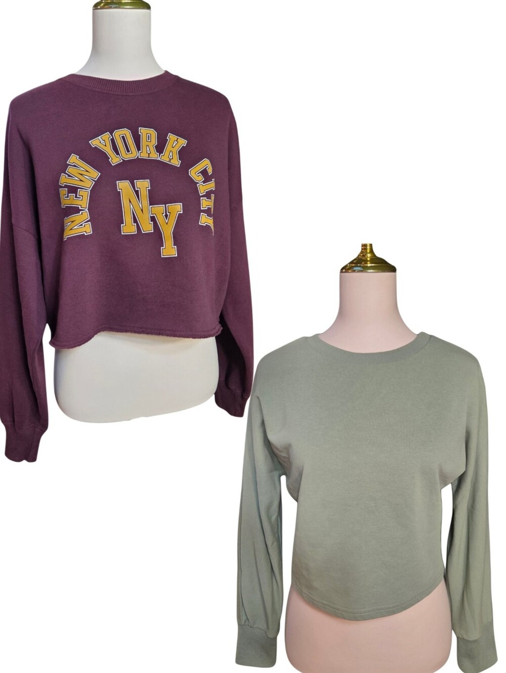 Hollister & ZESICA Cropped Sweatshirt Bundle | Women's Small | Casual Lounge Lot